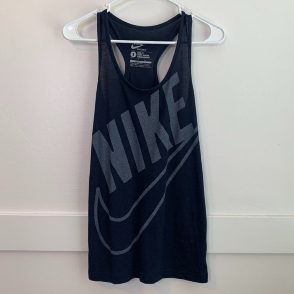 Nike Navy Blue Swoosh Slim Fit Tank Top